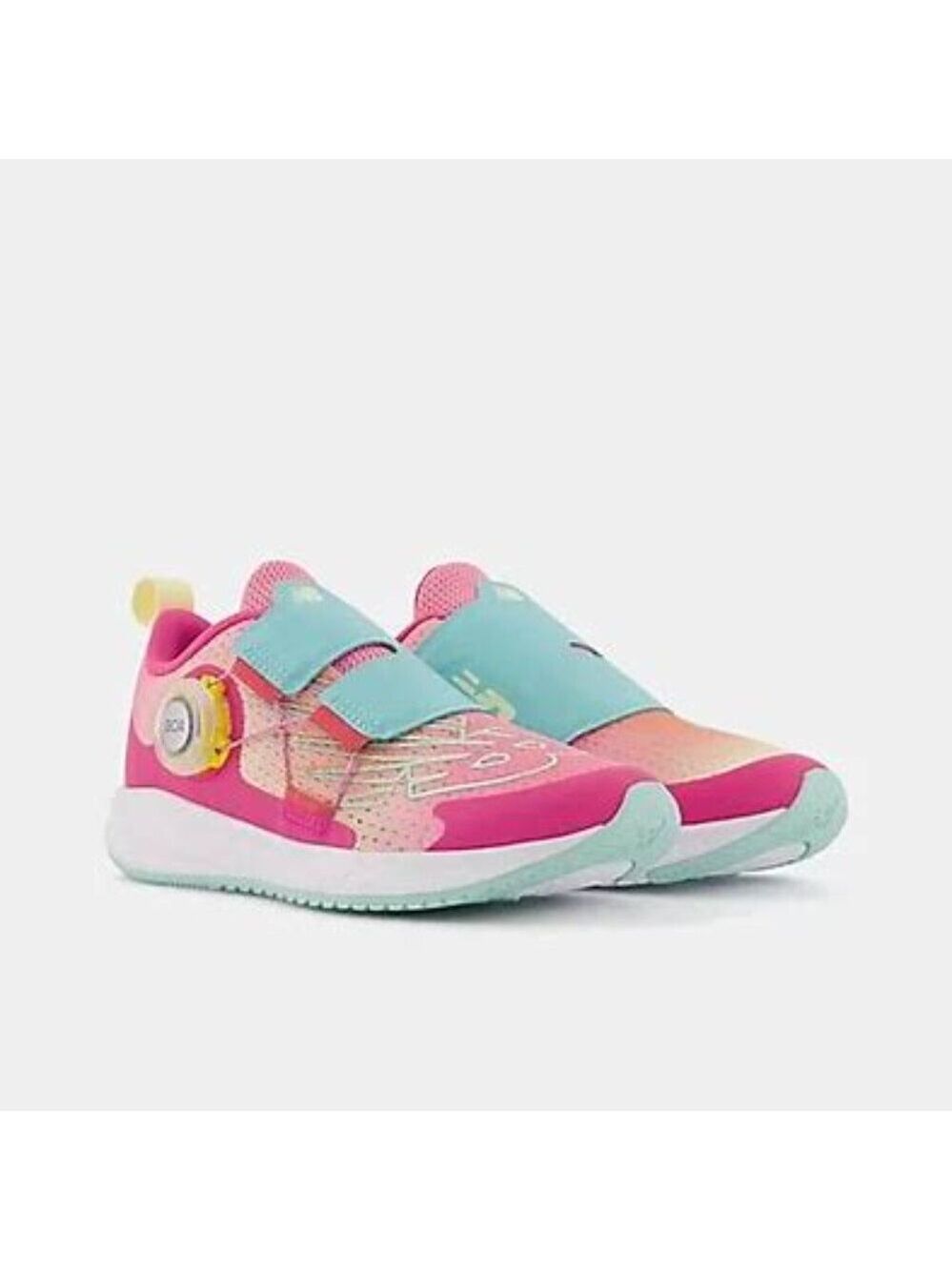 Size 10.5 Kids New Balance toddler Pink and Blue Sneakers with Modern Aesthetic